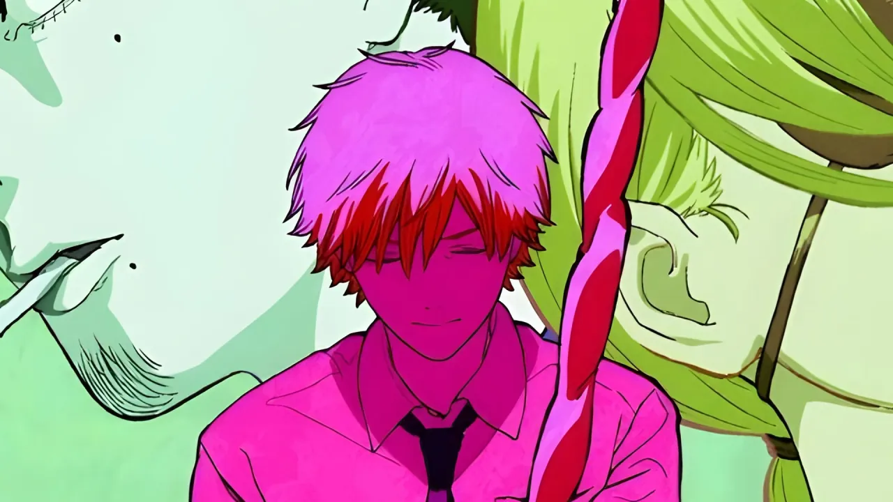 Denji y los asesinos internacionales en el visual de la temporada 2 de Chainsaw Man.