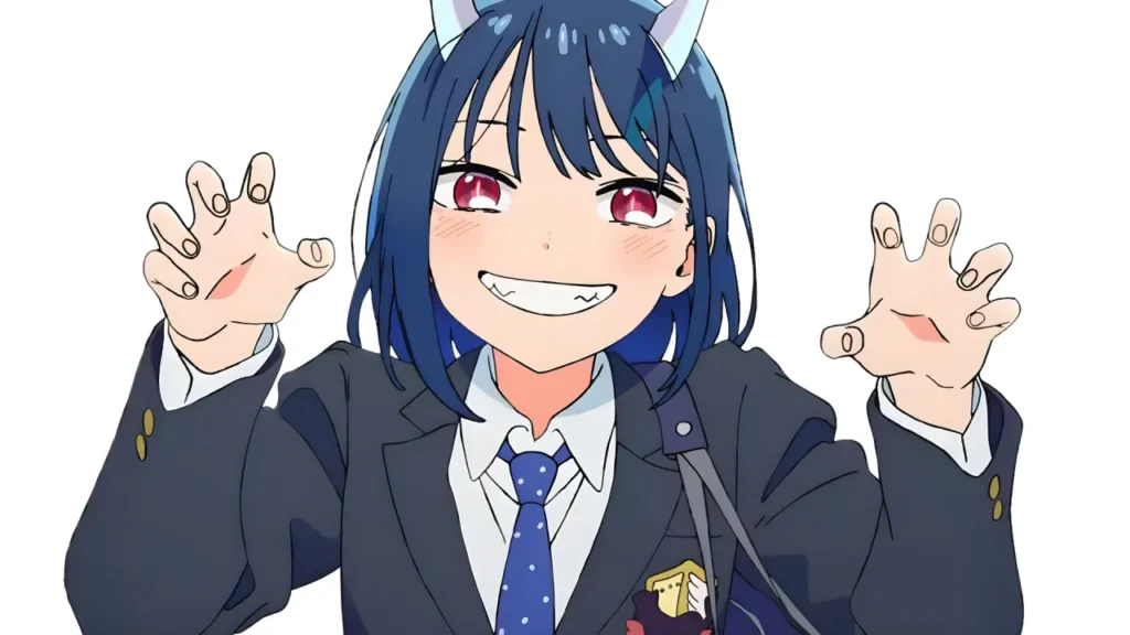 Ilustración promocional de Ruri Aoki, protagonista de Ruri Dragon, mostrando sus cuernos