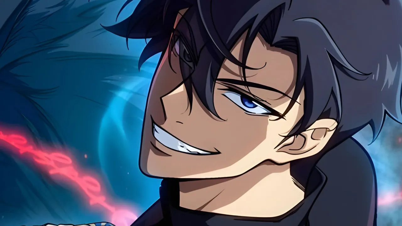 Poster oficial del anime Tomb Raider King con el protagonista Ryoga Goriki y sus reliquias