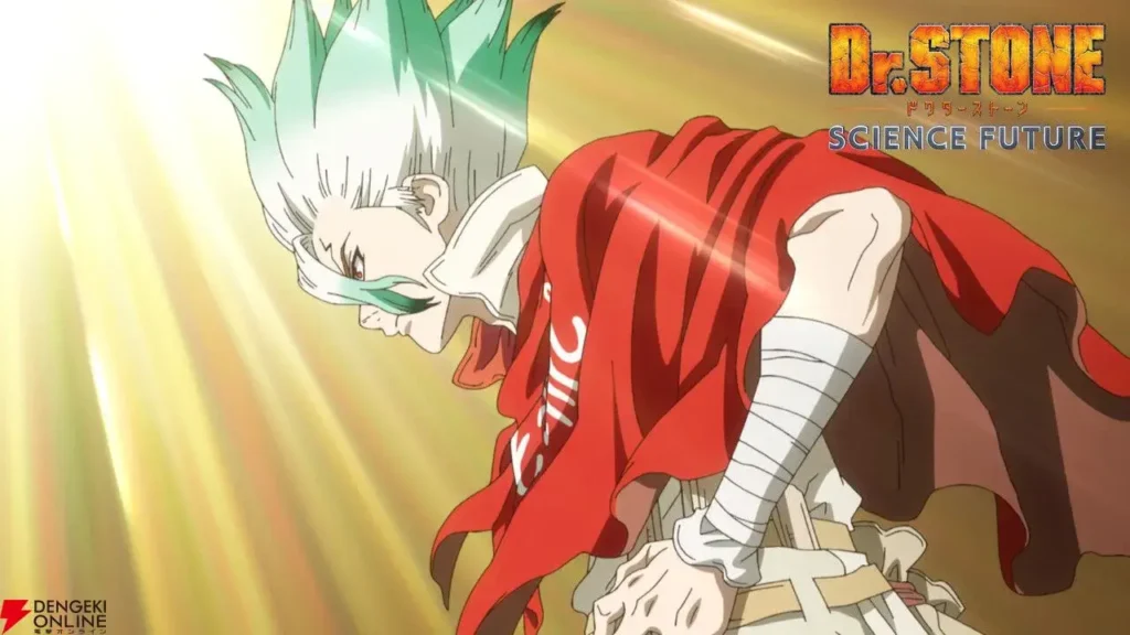 Senku Ishigami de Dr. Stone en el final del anime