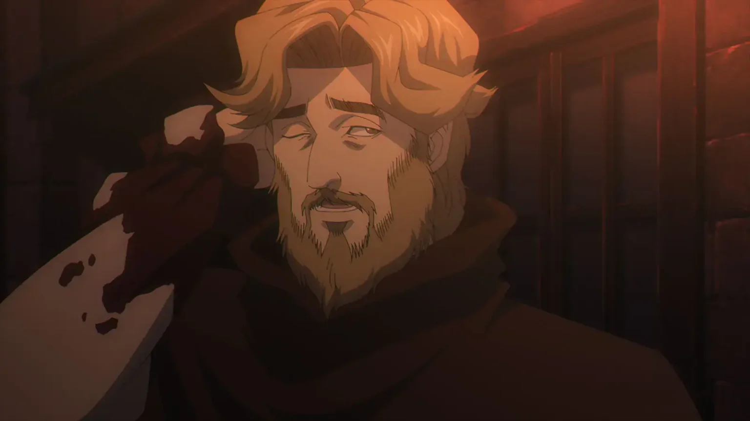 El Inquisidor Nowak enfrentando a los herejes escena anime