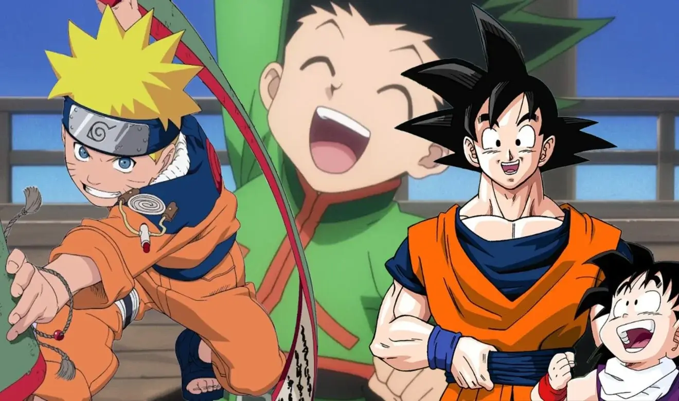 Montaje de animes Shonen clásicos con héroes de acción y aventura