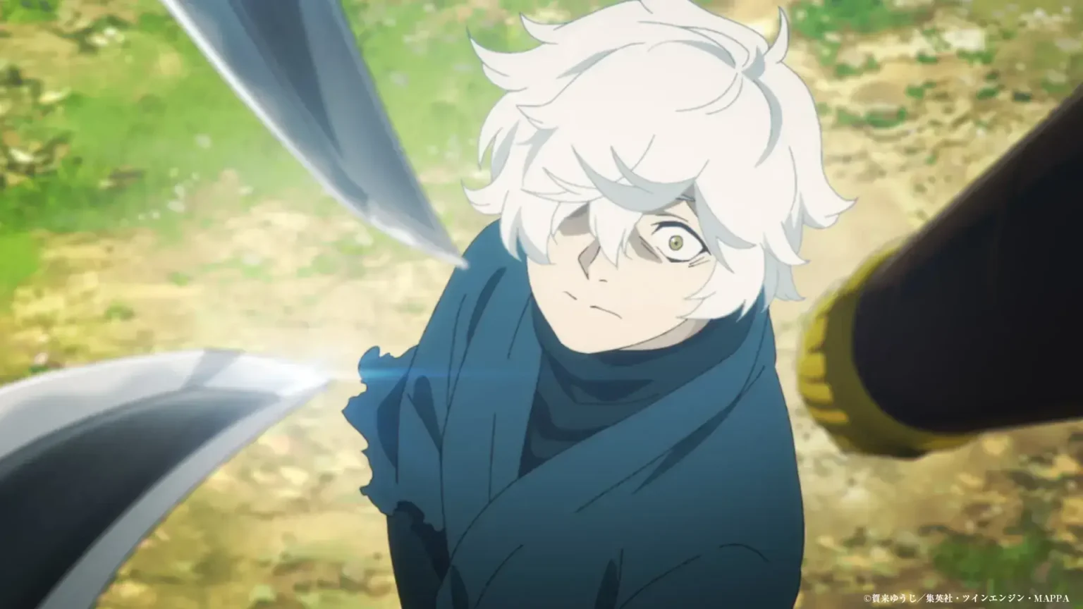 Gabimaru en Hell’s Paradise rodeado de varias espadas apuntándole