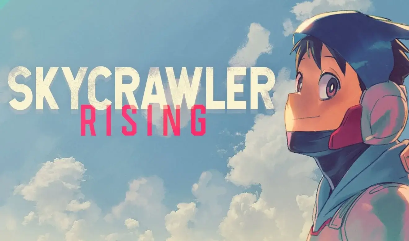 Ilustración de The Crawler mirando al cielo con el texto Skycrawler Rising en My Hero Academia