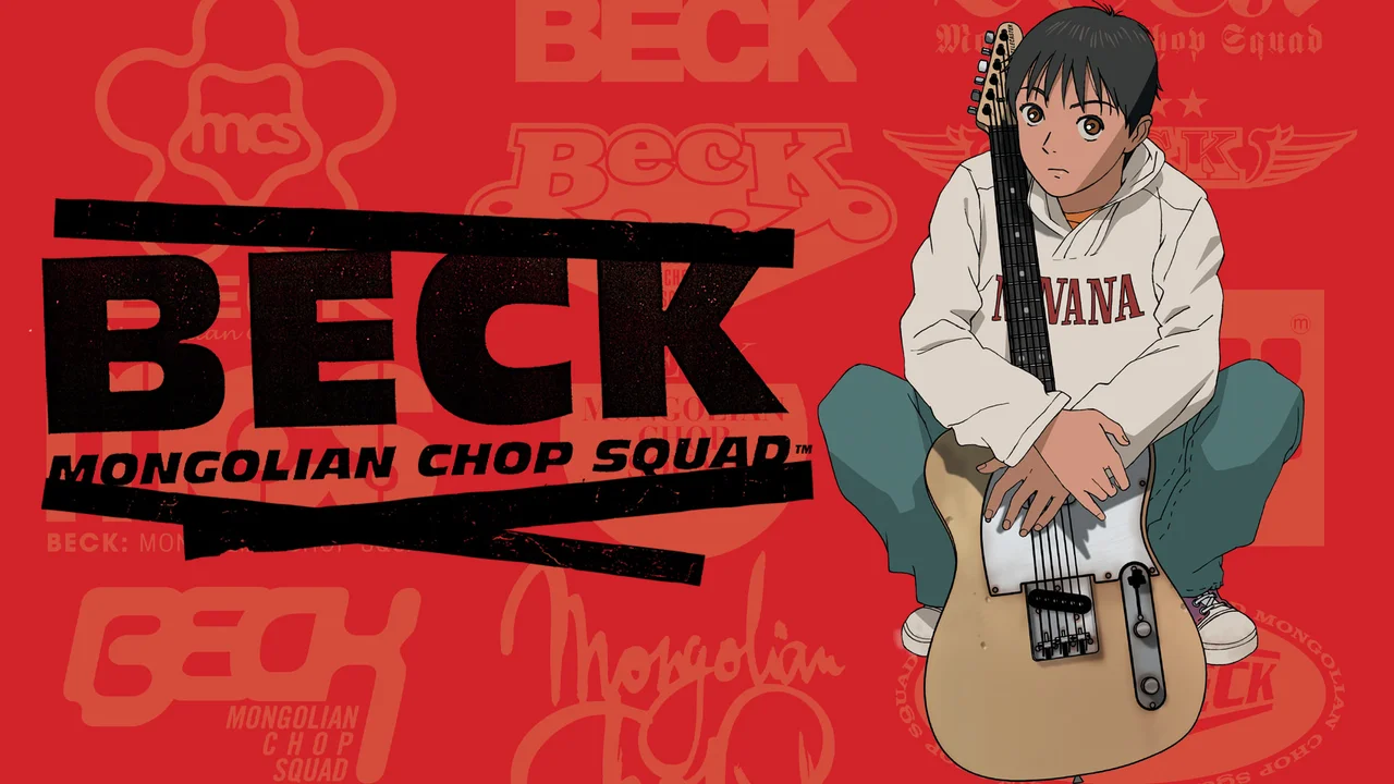 Ryusuke con su guitarra en el anime Beck Mongolian Chop Squad, serie sobre la lucha contra la corrupción en la industria musical