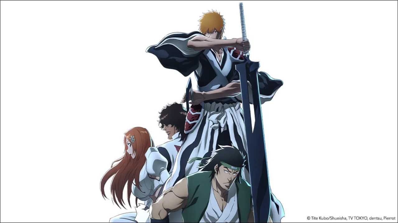 Ichigo, Orihime, Chad y Fullbring en arte oficial de Bleach TYBW © Tite Kubo/Shueisha, TV TOKYO, dentsu, Pierrot