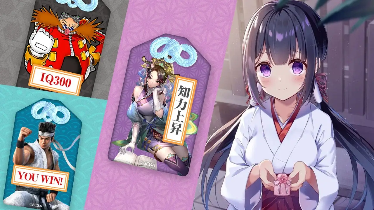 Omamori modernos inspirados en personajes de videojuegos, con diseños de Sega que mezclan amuletos tradicionales japoneses y cultura pop