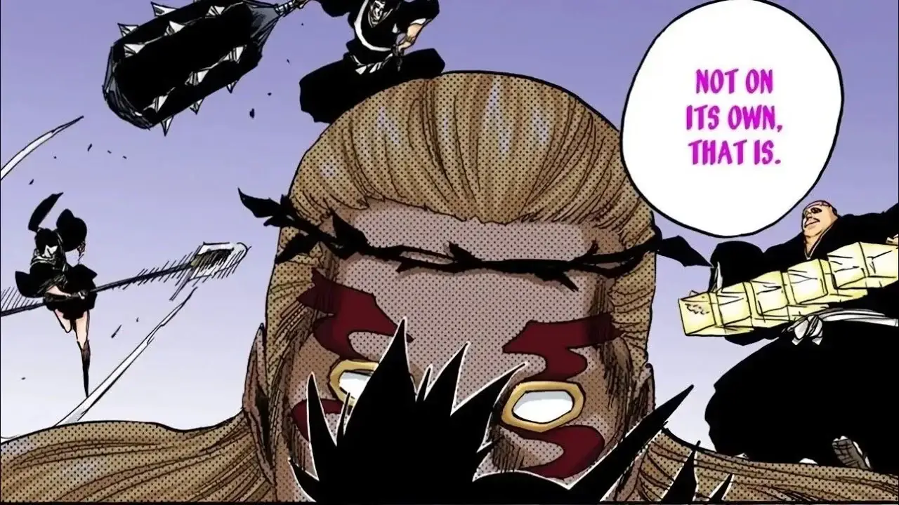 Gerard Valkyrie enfrentando a los Vizards en el manga de Bleach, batalla ampliada en el anime TYBW
