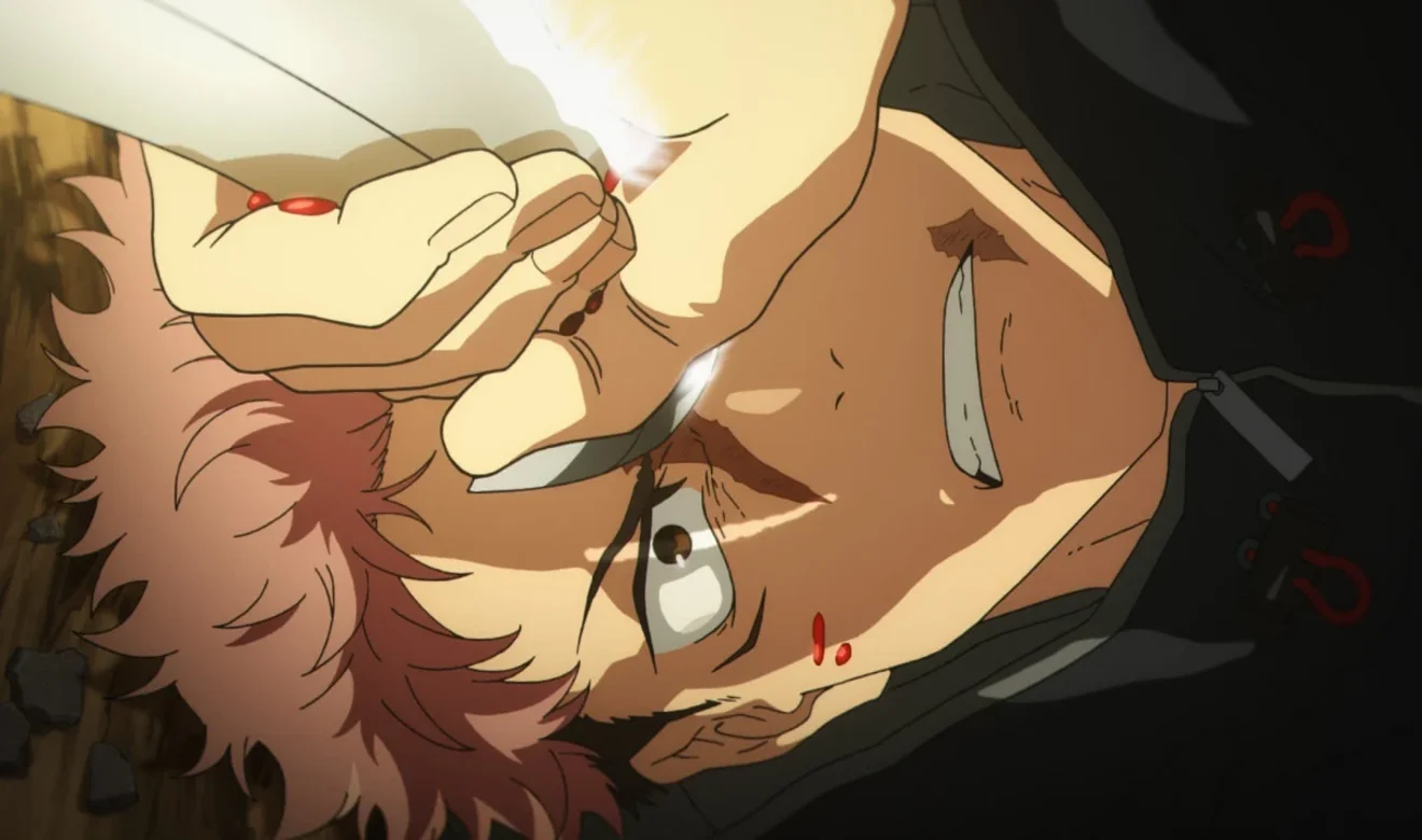 Itadori Yuji en una escena intensa de Jujutsu Kaisen, representando el desgaste de producción en grandes franquicias de anime