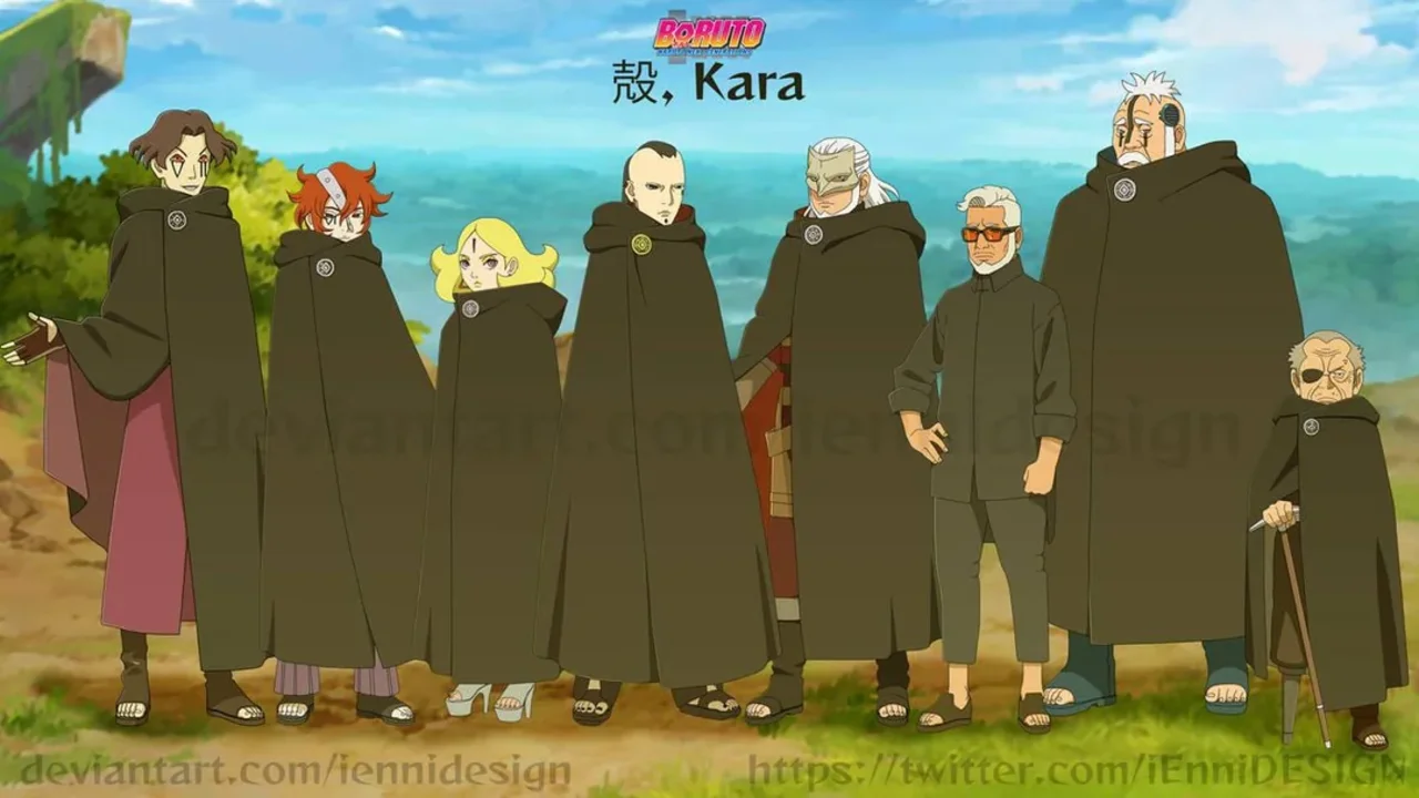 Todos los miembros de la Organización Kara en Boruto