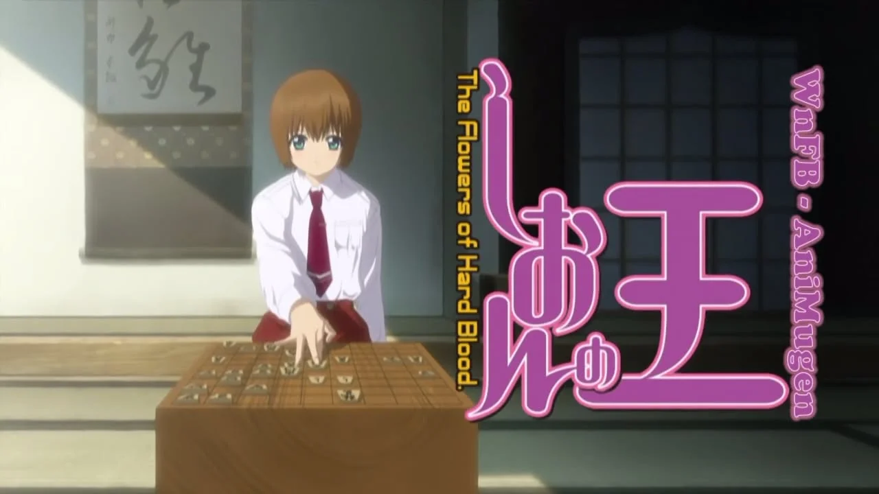 Shion jugando shogi en Shion no Ou, anime de misterio criminal ambientado en el mundo del shogi profesional