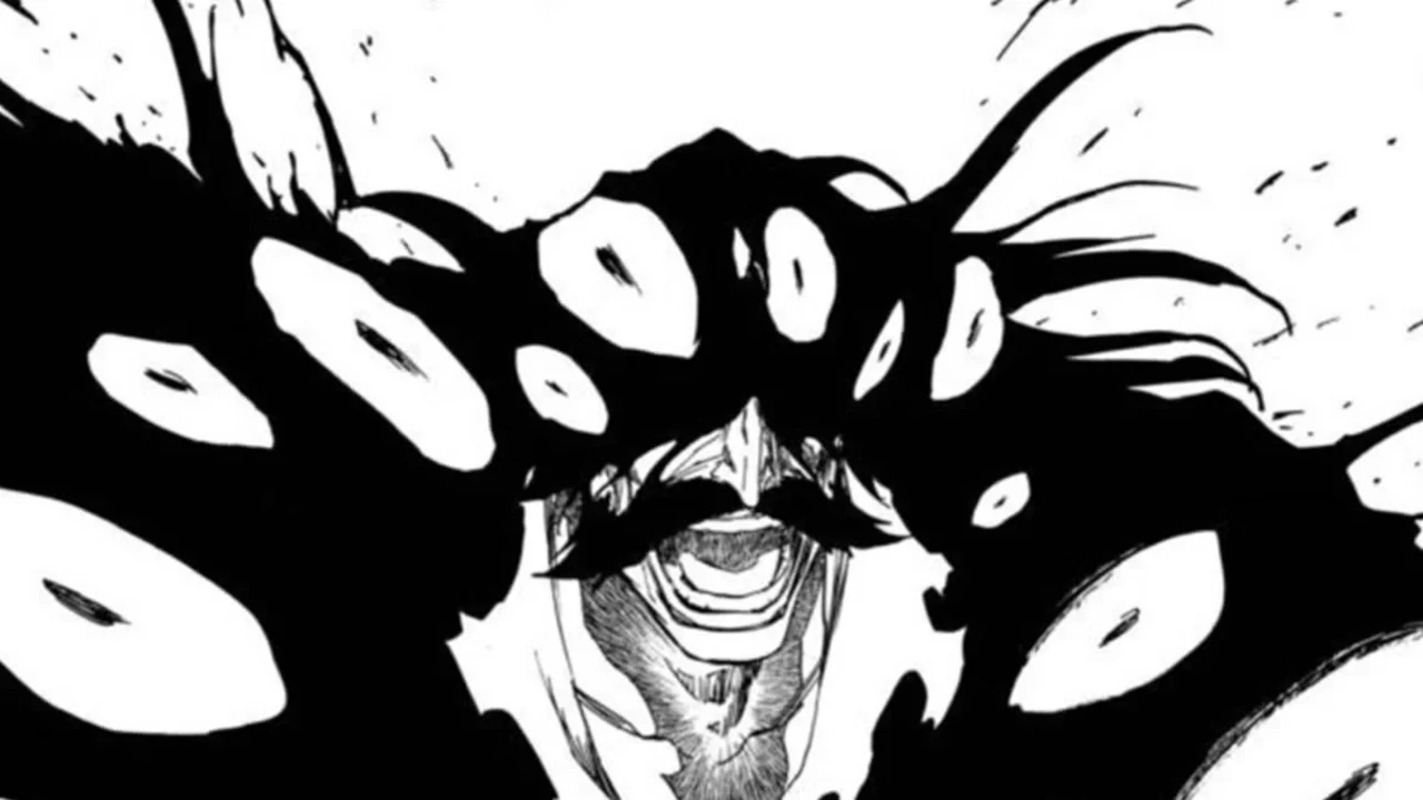 Yhwach en su forma final absorbiendo el poder del Rey Alma en Bleach TYBW