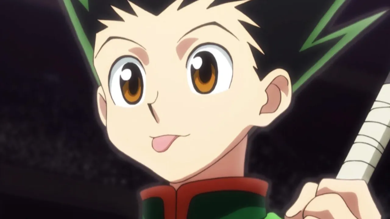 Gon de Hunter x Hunter sacando la lengua