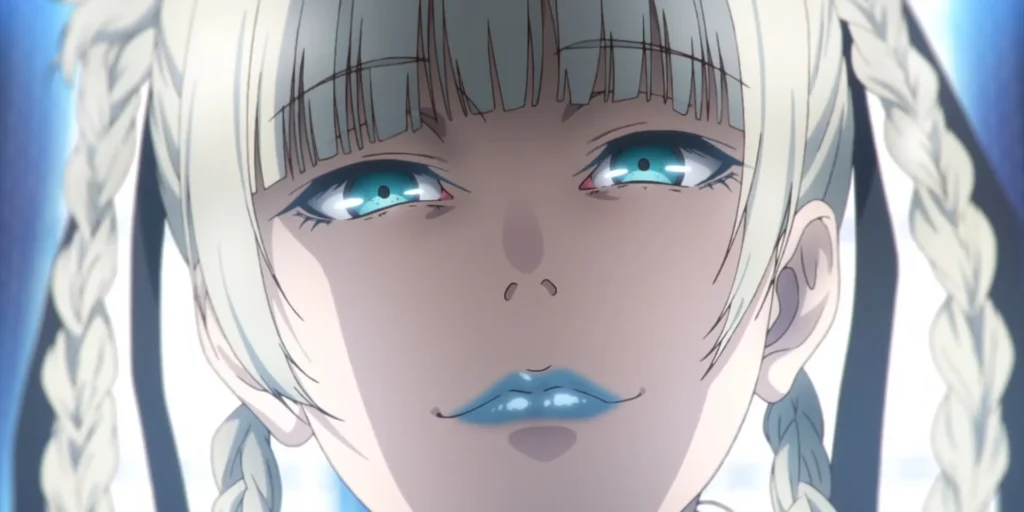 Kirari Momobami, presidenta del consejo estudiantil en Kakegurui, uno de los ejemplos más extremos de poder absoluto en el anime
