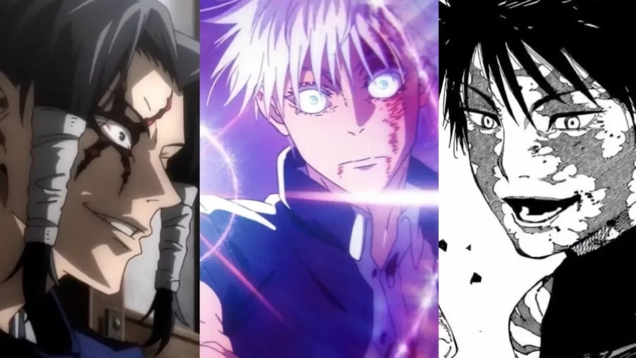 Representación de los tres grandes clanes de Jujutsu Kaisen: Gojo, Kamo y Zenin