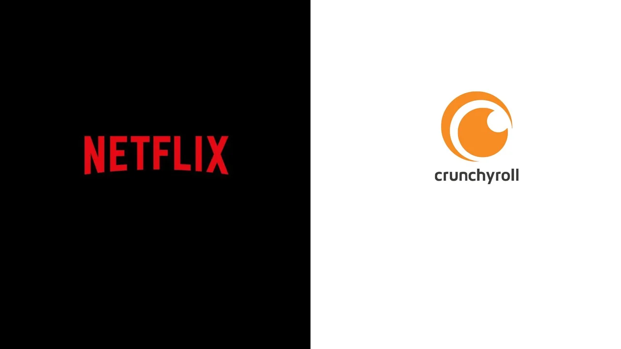 Logos de Netflix y Crunchyroll, las dos plataformas con mayor control sobre las licencias de anime