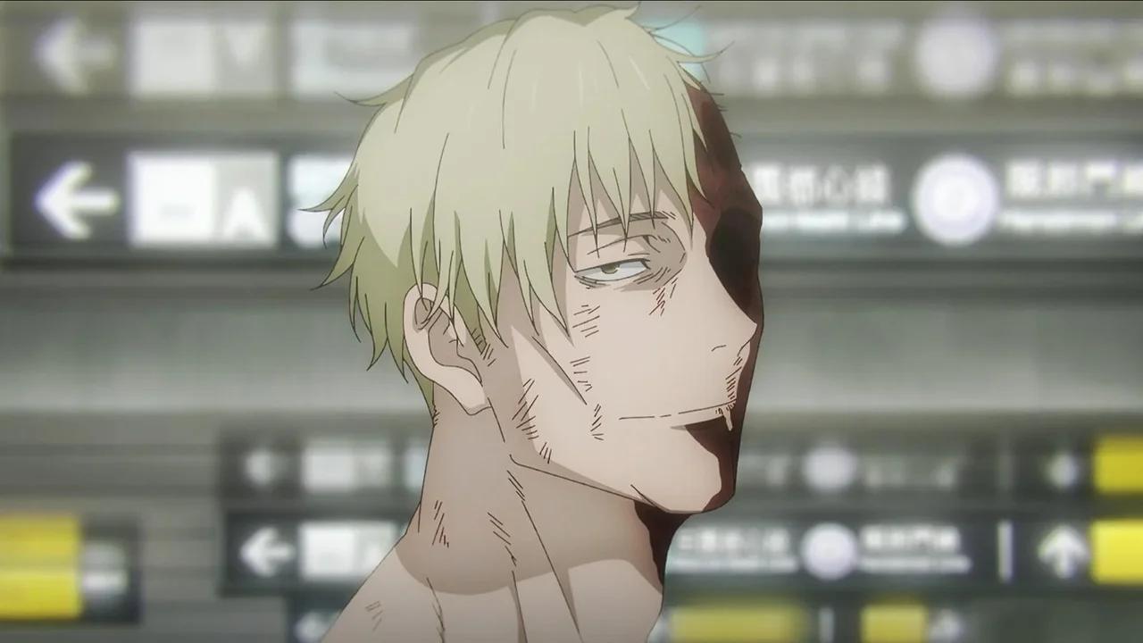 Kento Nanami gravemente herido en la estación de Shibuya momentos antes de su muerte en Jujutsu Kaisen