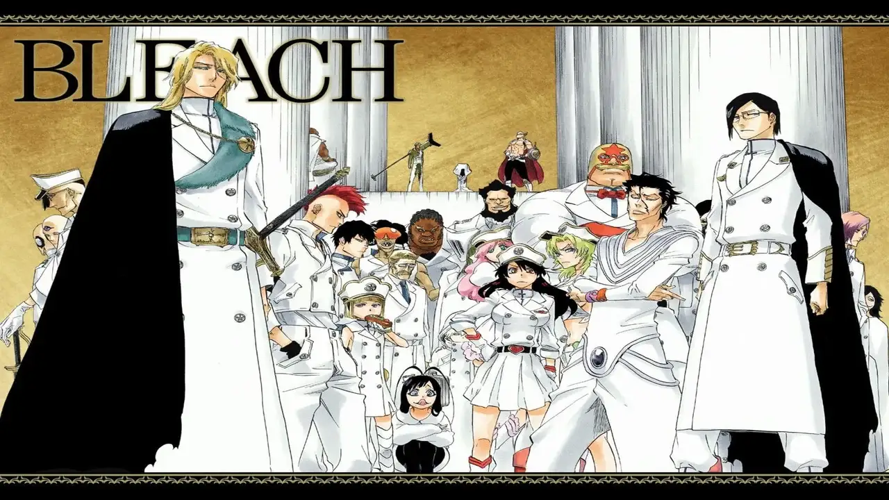 Arte oficial de Bleach con todos los miembros del Wandenreich y los Sternritter de la raza Quincy reunidos, con Haschwalth e Ishida destacados