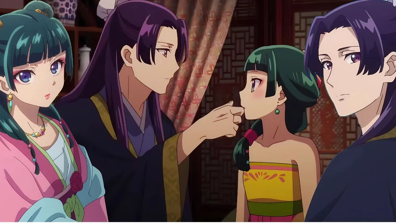 Maomao y Jinshi en una escena del anime Los Diarios de la Boticaria