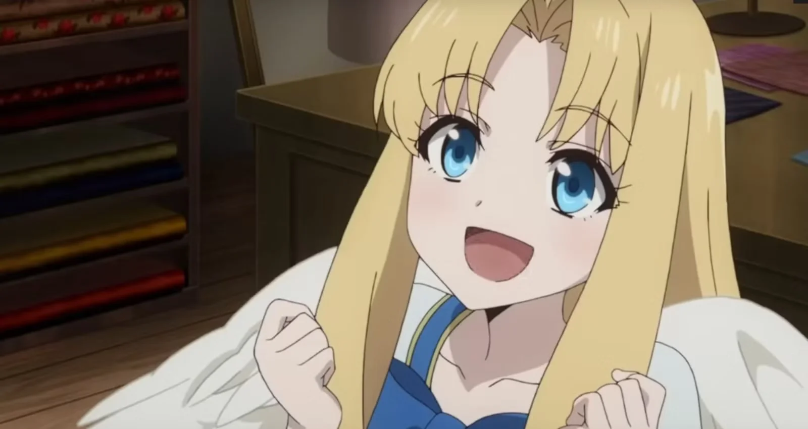 Filo en forma humana con expresión emocionada en The Rising of the Shield Hero