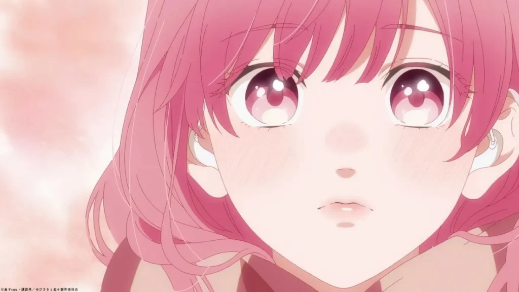 Yuki, la protagonista sorda de A Sign of Affection, con expresión emocionada