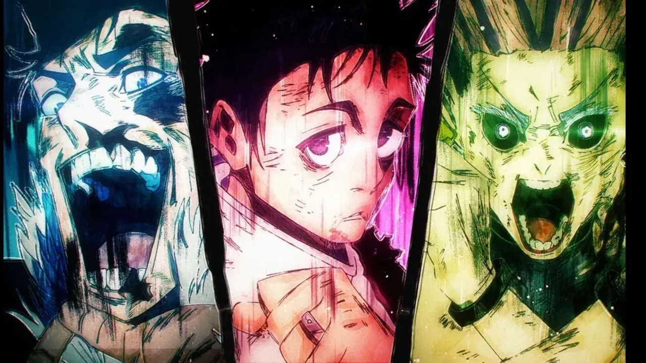Yuta Okkotsu, Takako Uro y Ryu Ishigori enfrentándose en el episodio final de Jujutsu Kaisen temporada 3