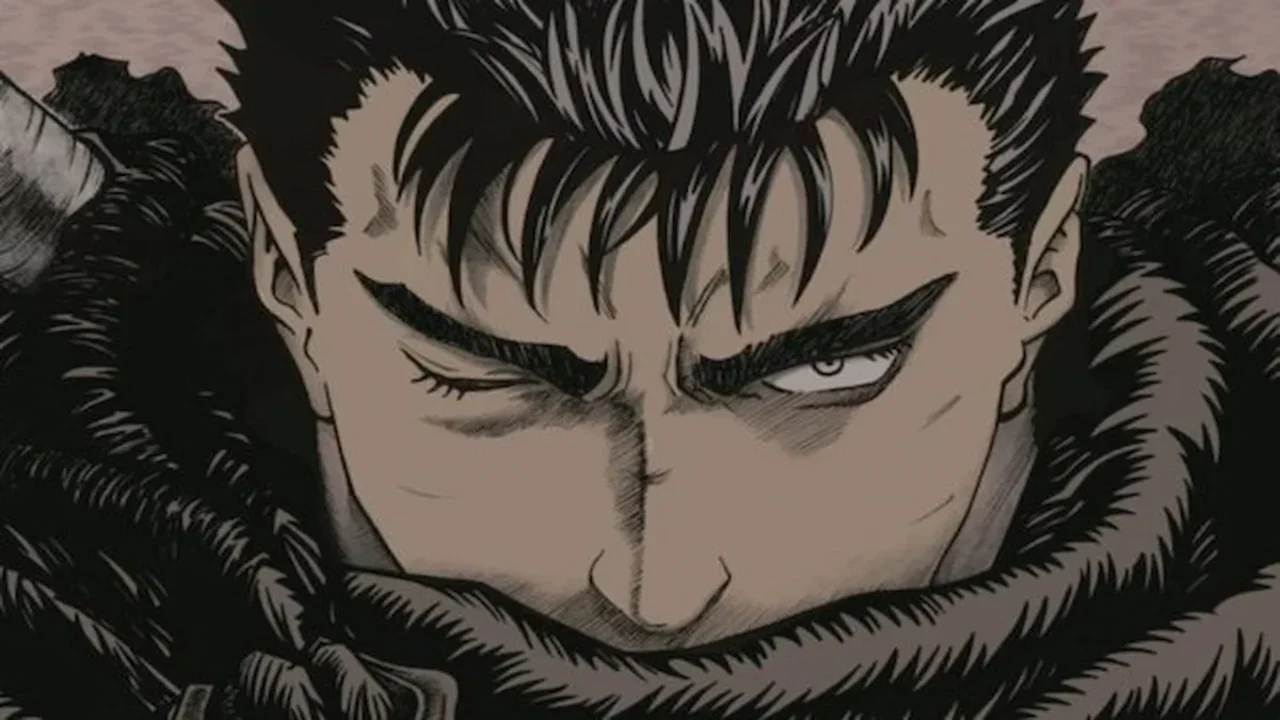 Guts con la mirada fría y la Armadura Berserker en Berserk