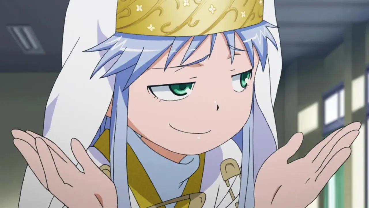 Index sonriendo con sus manos abiertas en Toaru Majutsu no Index, segunda serie en el orden recomendado