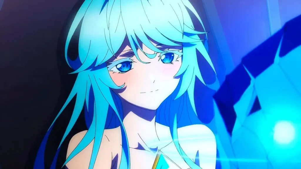 Elfaria sonriendo en Wistoria: Wand and Sword