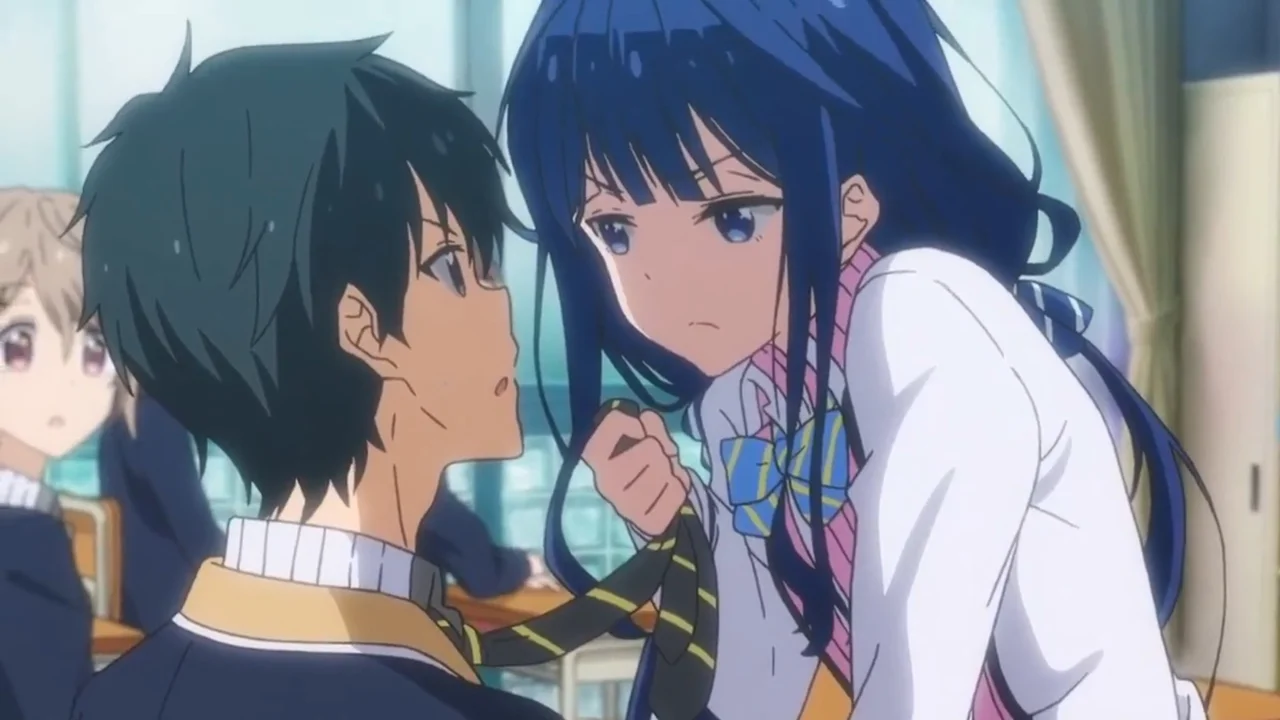 Masamune y Aki en Masamune-kun's Revenge, comedia romántica de venganza escolar