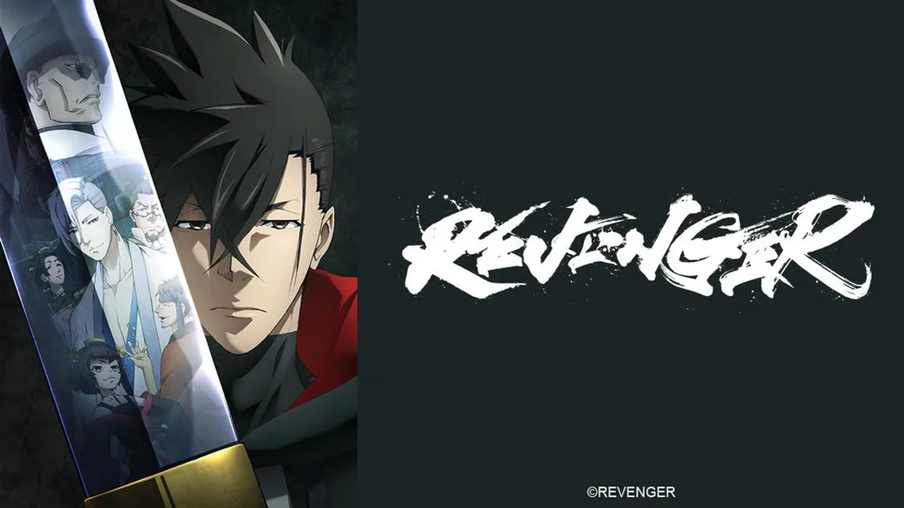 Raizo Kurima con su katana en el anime Revenger, serie histórica de samuráis y venganza