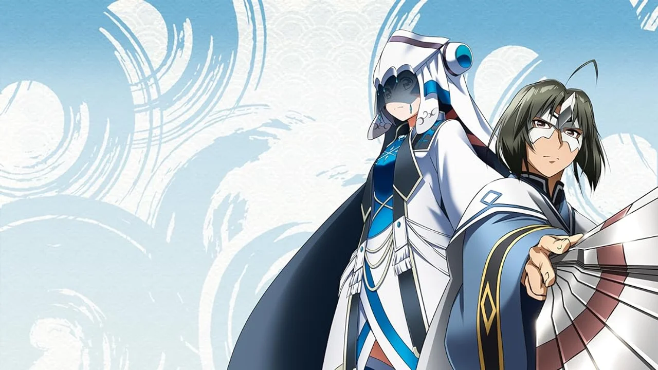 Hakuoro y Kuon en el arte promocional del anime Utawarerumono