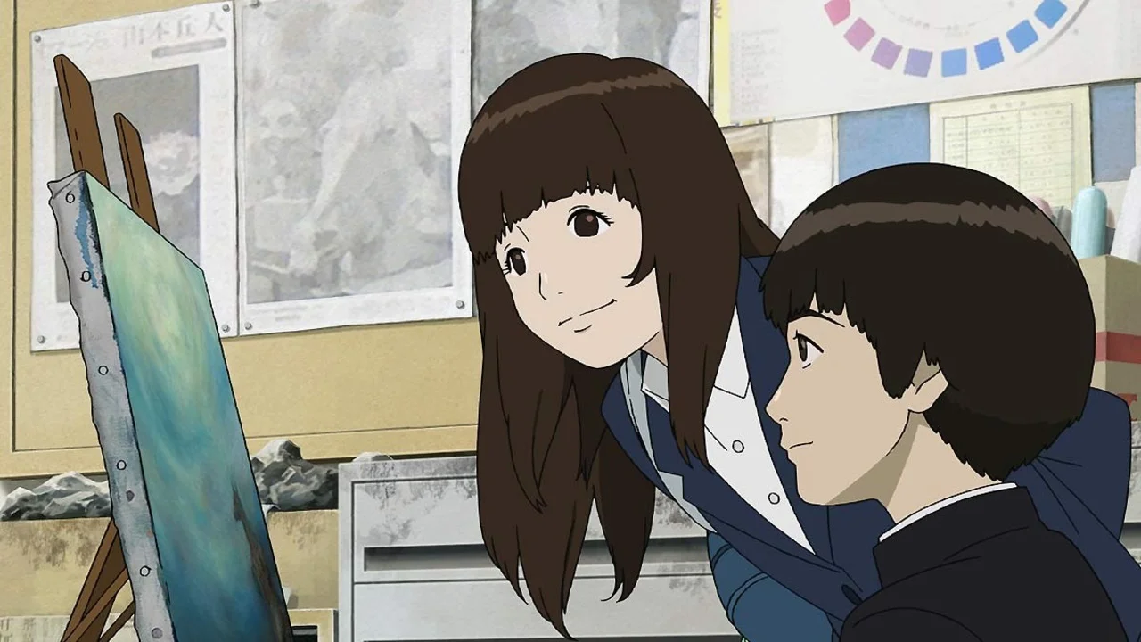 Makoto observa un cuadro en Colorful, película de anime sobre salud mental