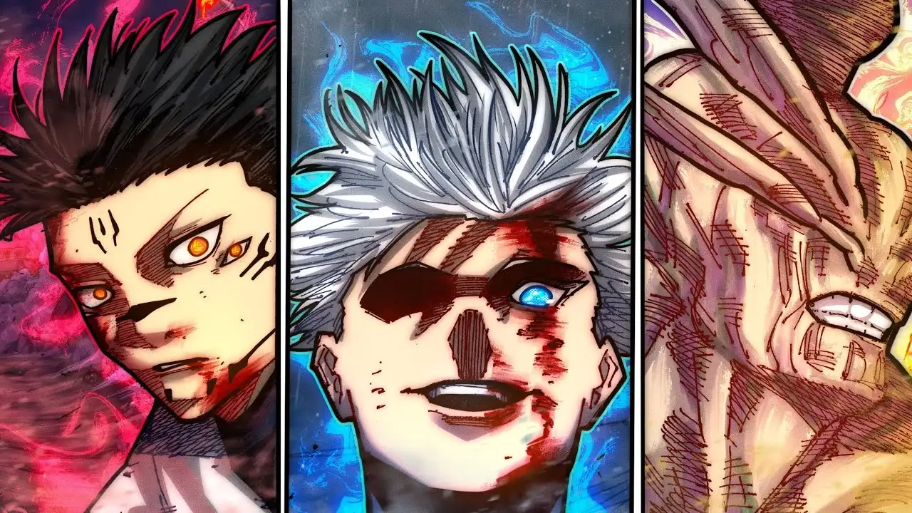 Sukuna usando el Corte Mundial contra Gojo tras aprender la técnica gracias a Mahoraga