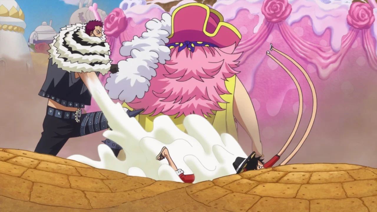 Katakuri usando la Fruta Mochi Mochi en el Nuevo Mundo, One Piece