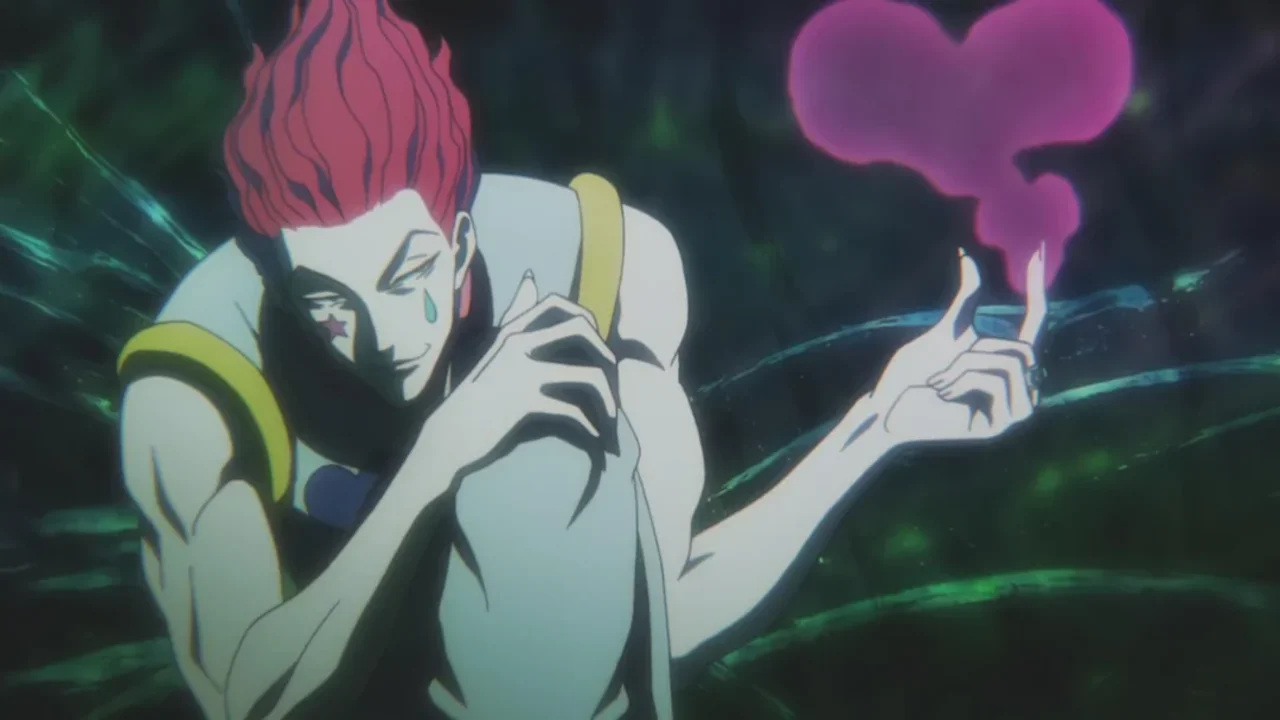 Hisoka con su Goma Bungee elástica en combate, Hunter x Hunter