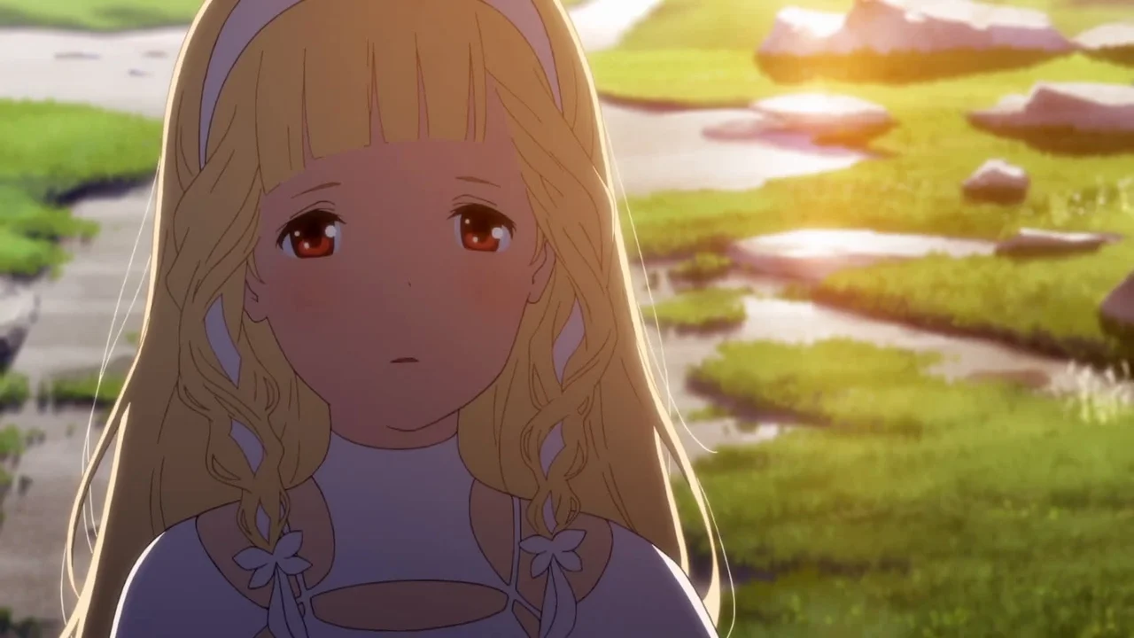Maquia sosteniendo a su hijo adoptivo en Maquia: Una historia de amor inmortal