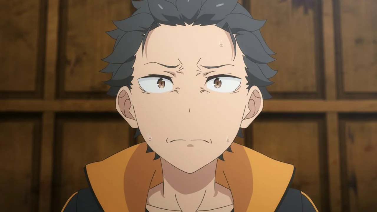Subaru Natsuki con expresión seria en Re:Zero, personaje odiado por el fandom pese a su profundidad narrativa
