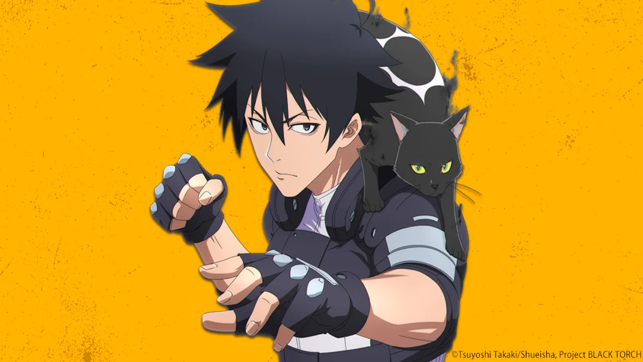 Jiro Azuma con Rago sobre su hombro, la fusión protagonista de Black Torch