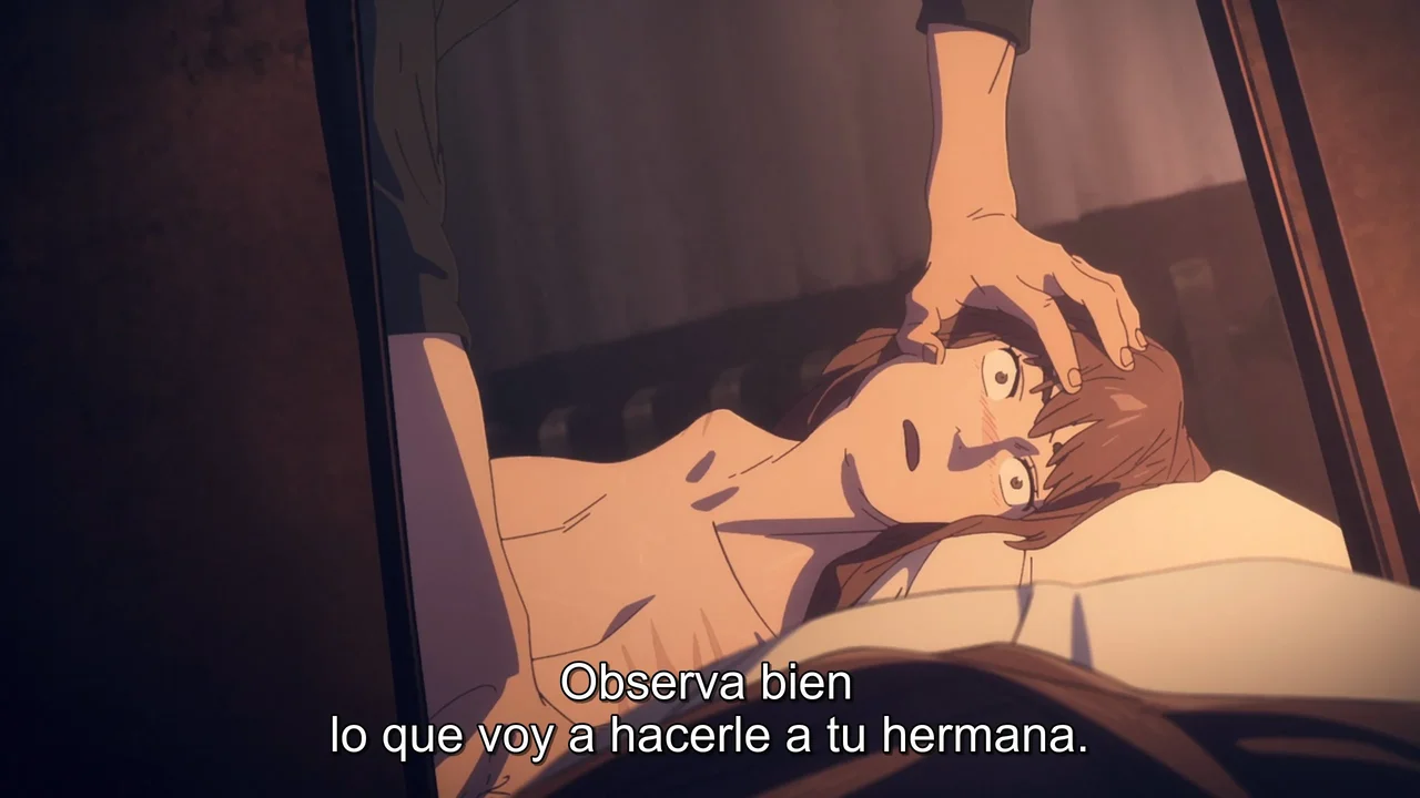 Robin amenaza a Haruki en una de las escenas más oscuras del final de Tengoku Daimakyo