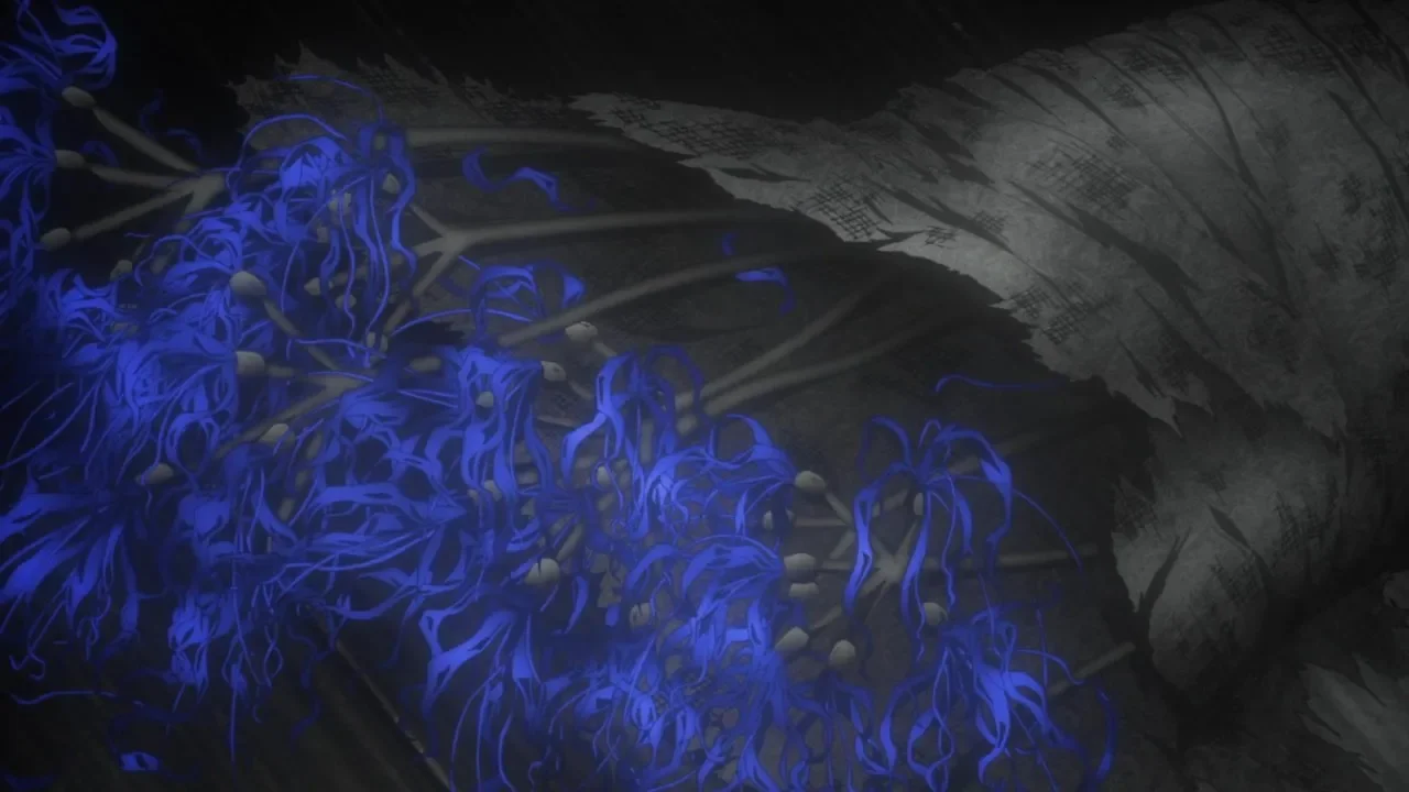 El Lirio de la Araña Azul floreciendo en Kimetsu no Yaiba