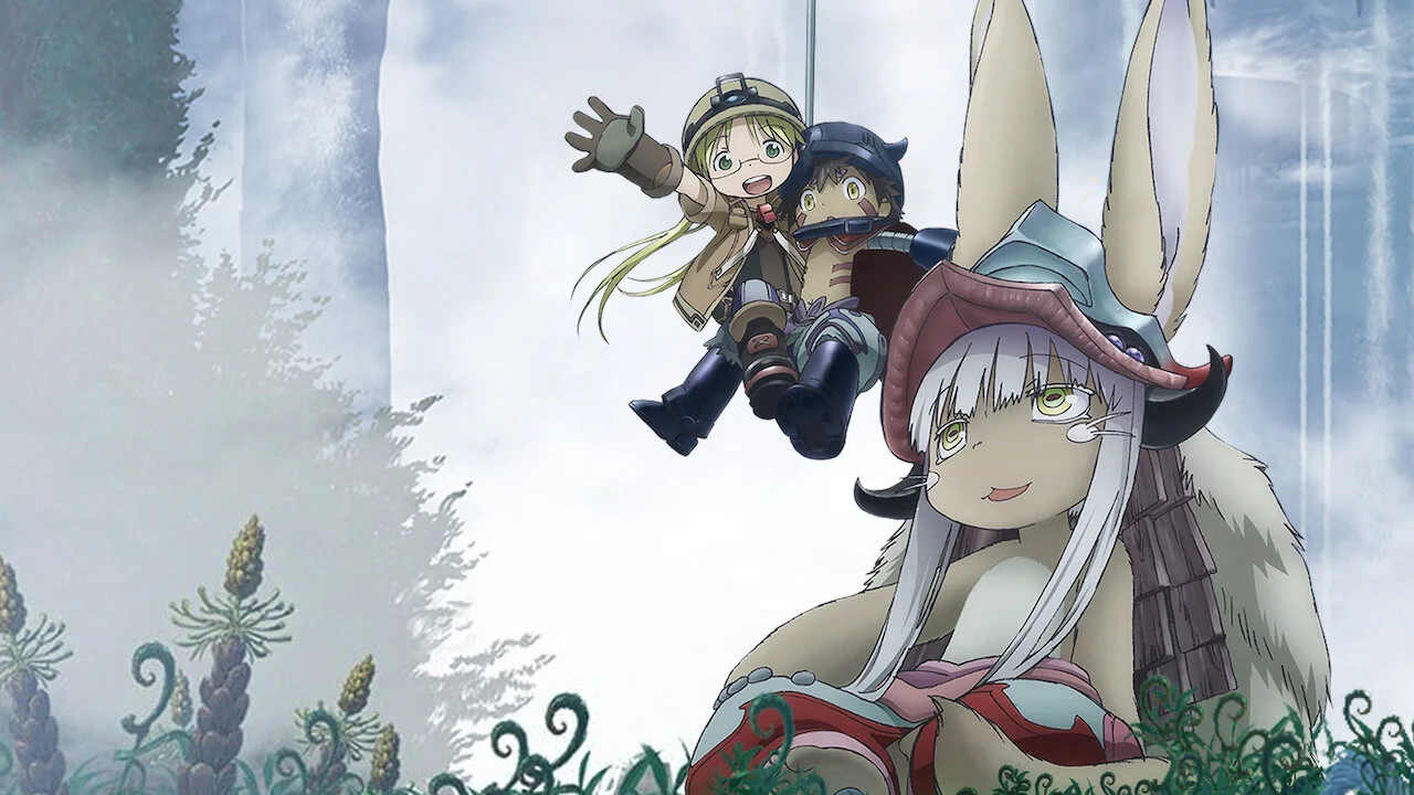 Riko, Reg y Nanachi en el Abismo, escena del anime Made in Abyss