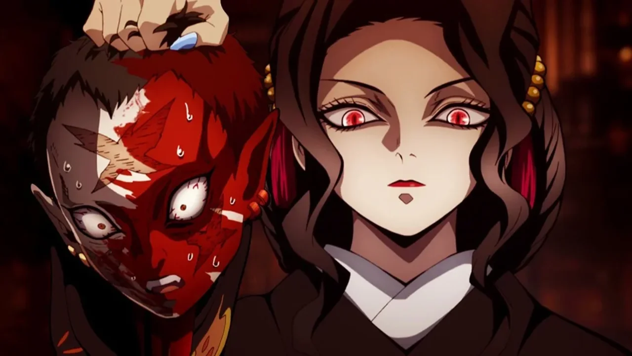Muzan Kibutsuji ejecutando a una Luna Inferior en Demon Slayer