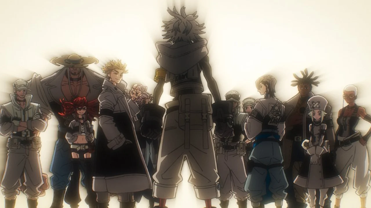 Rudo, Enjin, Riyo y el resto de los Limpiadores reunidos en el anime Gachiakuta