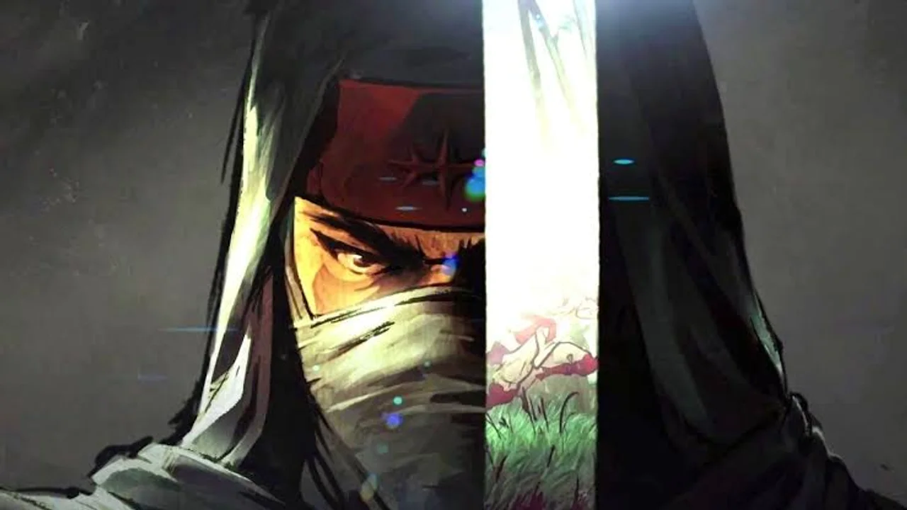Ilustración de un shinobi real con katana, representación histórica del ninja japonés del periodo feudal