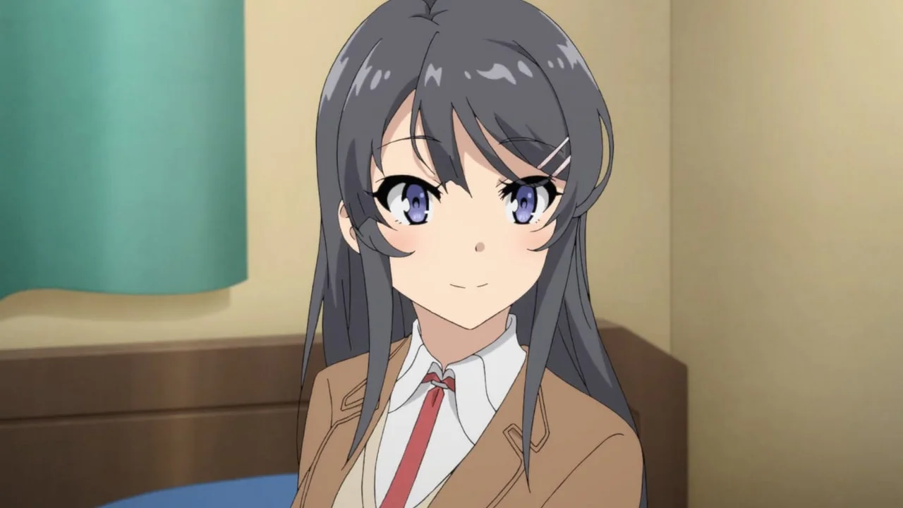 Mai Sakurajima con uniforme escolar en Bunny Girl Senpai