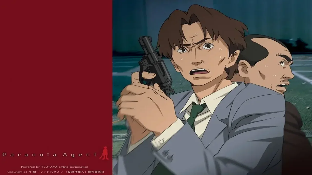 Los detectives Mitsuhiro Maniwa y Keiichi Ikari investigando los ataques de Lil' Slugger en Paranoia Agent