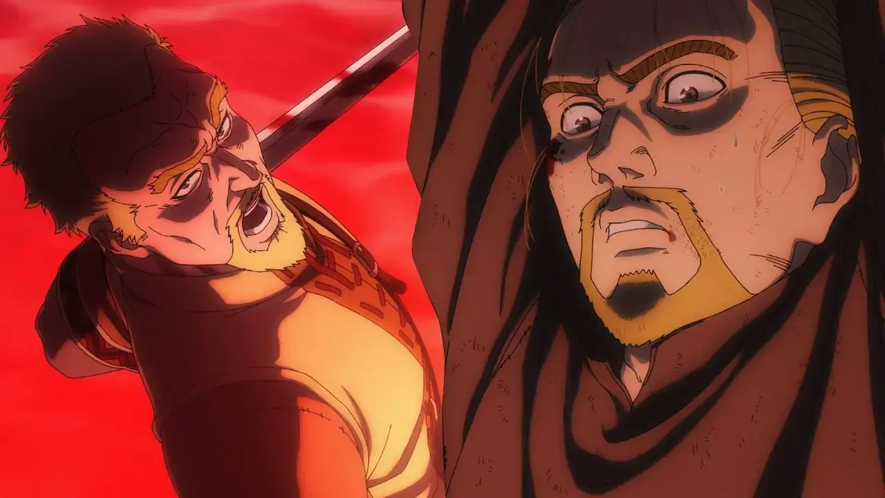 Pesadilla de Thorfinn donde Askeladd lo ataca con una espada