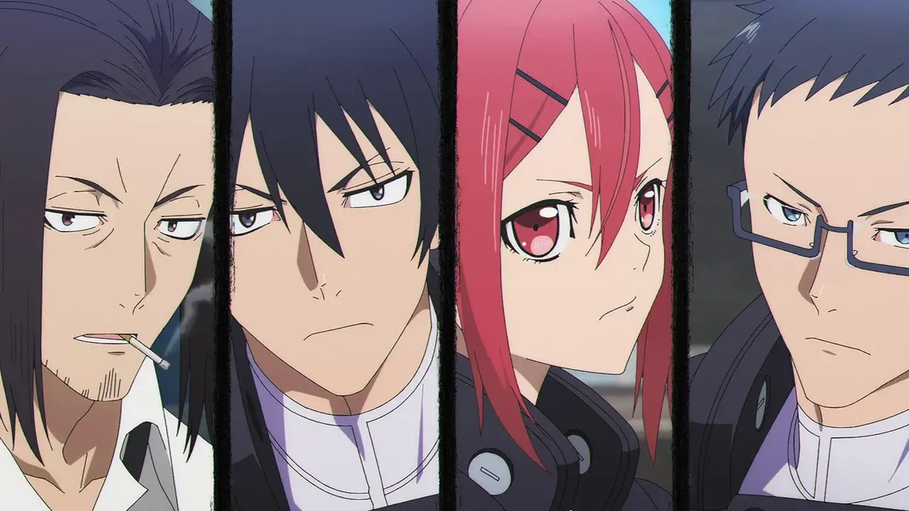Jiro Azuma, Ichika Kishimojin y el equipo de la Oficina de Espionaje en Black Torch