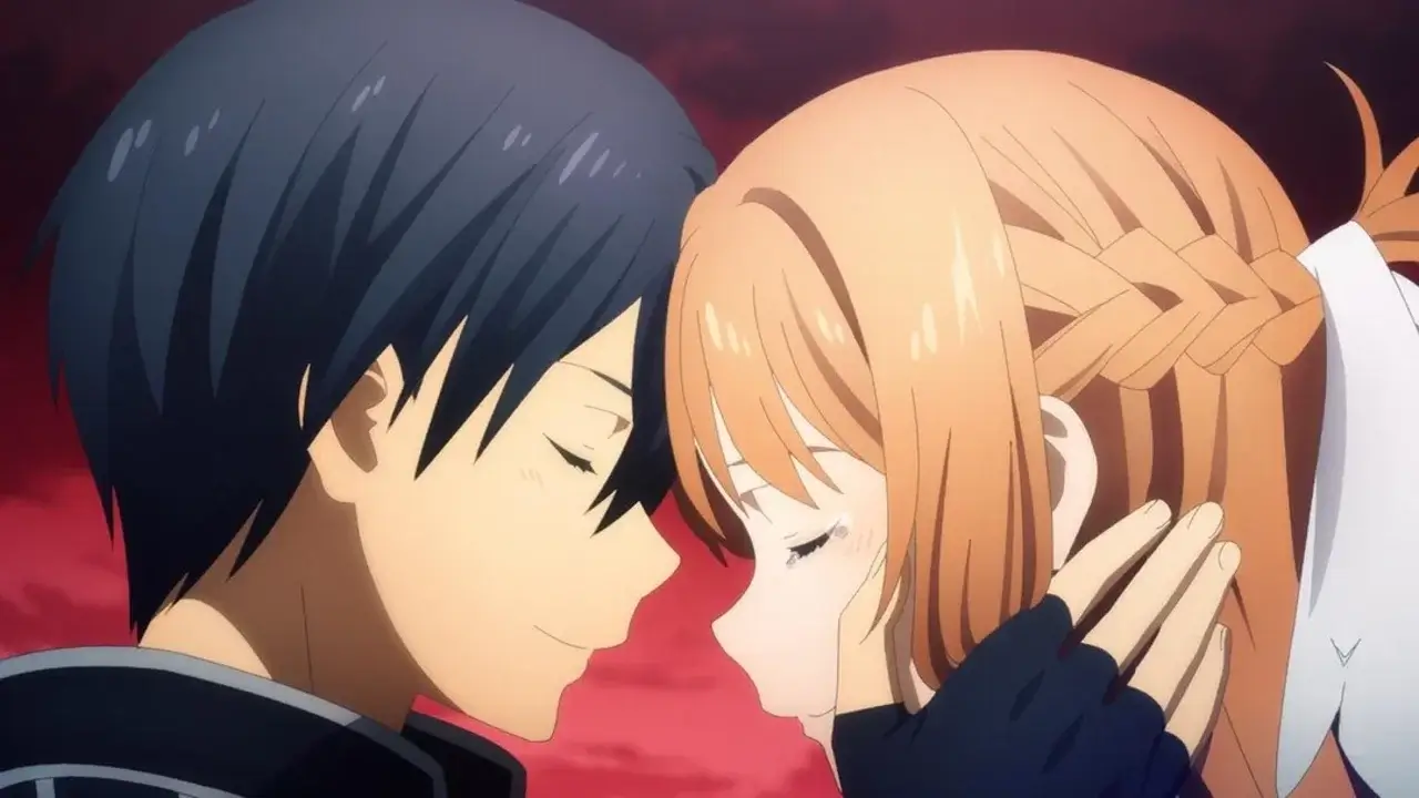 Kirito y Asuna se abrazan frente a frente en Sword Art Online, la pareja que sufrió el rescate más forzado del anime